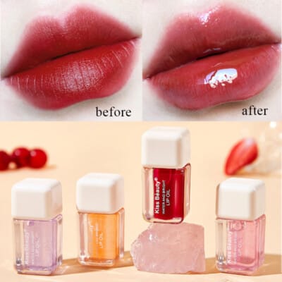 korean crystal jelly lip oil gloss|long lasting non-sticky repair moisturizing hydrating lip oil balm tint | waterproof clear transparent lip plumper - Thumbnail 2