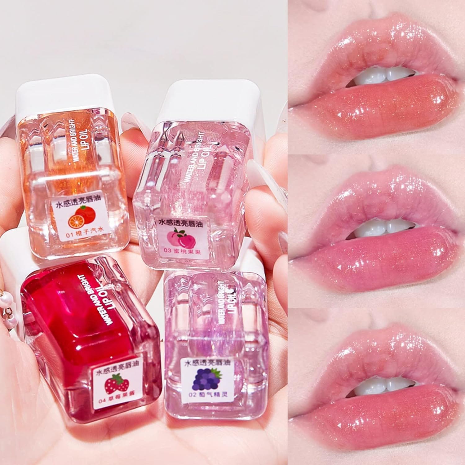 korean crystal jelly lip oil gloss|long lasting non-sticky repair moisturizing hydrating lip oil balm tint | waterproof clear transparent lip plumper - Thumbnail 3