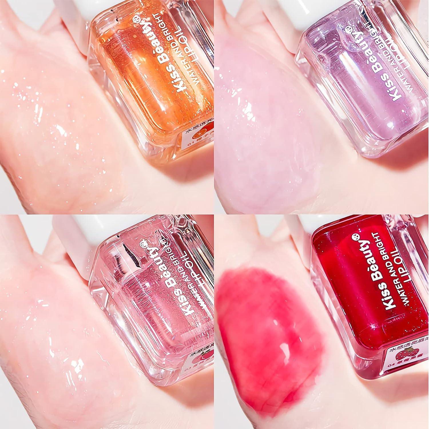 korean crystal jelly lip oil gloss|long lasting non-sticky repair moisturizing hydrating lip oil balm tint | waterproof clear transparent lip plumper - Thumbnail 4